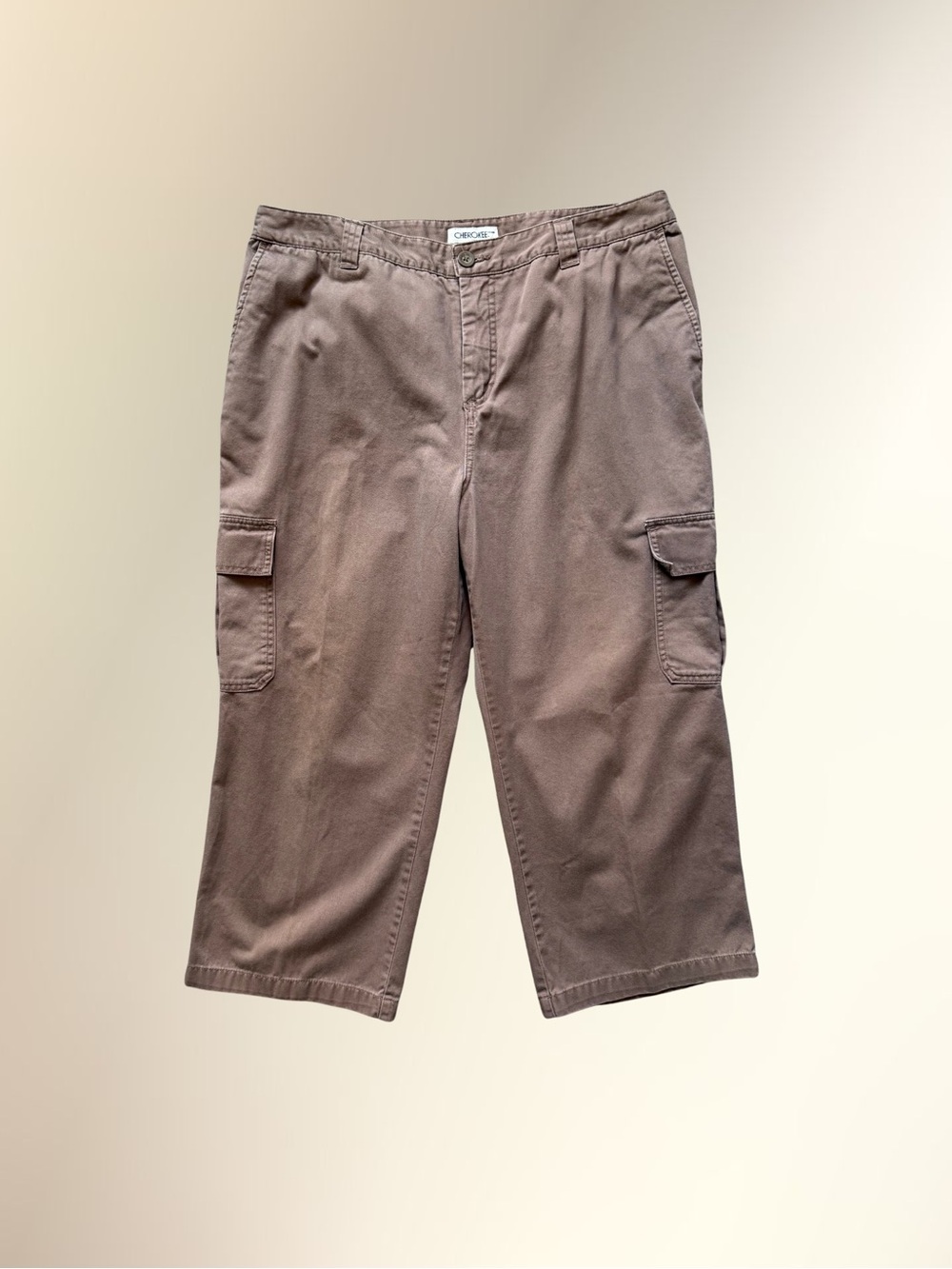 Cherokee Brown Cargo Pants with Side Flap Pockets